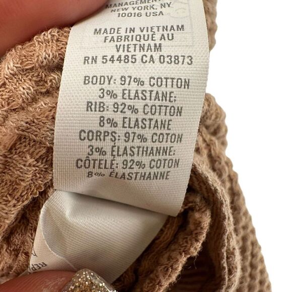 Aerie Offline Waffle Knit Thermal Reindeer Run Graphic Brown Size S Relaxed Fit - Picture 10 of 10